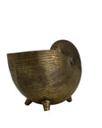 Vintage Brass Shell Stash Pot/Planter/Wine Holder