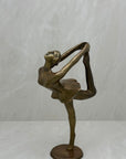 Vintage Brass Ballerina Statue – 12” Tall Mid-Century Ballet Dancer Figurine