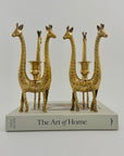 Vintage Brass Giraffe Candleholders-A Pair