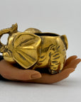 Small Vintage Brass Elephant Stash Pot / Ashtray / Trinket Holder