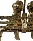 Vintage Brass Frog Couple Under Umbrella | Mid-Century Whimsical Figurine