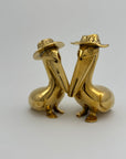 Vintage Brass Pelican Couple
