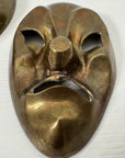 Vintage Brass Comedy & Tragedy Masks – Theater Wall Art, Made in India