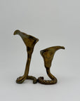 Vintage Brass Tulip Candlestick Holders-A Pair