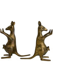 Vintage Brass Kangaroo Bookends with Joeys – Mid-Century Modern Set