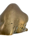 Vintage Brass Reclining Cat Figurine