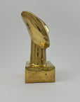 Vintage Brass Face Sculpture | Mid-Century Modern