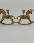 Vintage Brass Unicorn Candleholders-A Pair