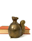 Vintage Brass Squirrel Trinket Container