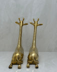 Vintage Brass Sitting Giraffes-A Pair