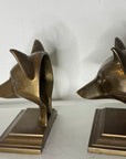 Vintage Brass Fox Head Bookends