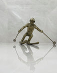 Vintage Brass Skier Figurine