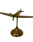 Vintage Brass Airplane on Stand | Mid-Century Aviator Sculpture