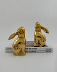 Vintage Brass Moon Gazing Bunnies-A Pair