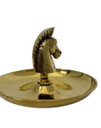 Vintage Brass Horse Head Trinket Dish – Equestrian Vanity or Desk Catchall