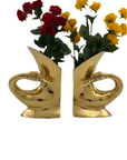 Vintage Brass Swan Bookends- A Pair