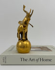 Vintage Brass Circus Elephant on Ball