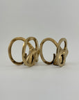 Vintage Brass Rams with Curled Horns-A Pair