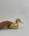 Vintage Brass Duck Stash Pot