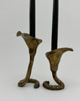 Vintage Brass Tulip Candlestick Holders-A Pair