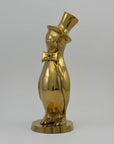 Vintage Brass Penguin in Top Hat- A Coin/Wish Bank