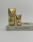 Vintage Brass Owl and Owlet-Pair
