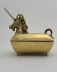 Vintage Brass Unicorn Trinket Box