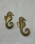 Vintage Brass Seahorse Hooks-A Pair by Hallmark