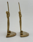 Vintage Brass Golf Bookends- A Pair By Enesco
