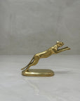 Vintage Brass Panther on Stand