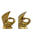 Vintage Brass Swan Bookends- A Pair