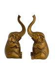 Vintage Brass Sitting Elephant Pair