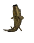 Vintage Brass Standing Fish Vase – Mid-Century Koi Style Vessel/Vase/Coin or Wishing Bank