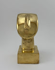 Vintage Brass Face Sculpture | Mid-Century Modern