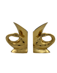 Vintage Brass Swan Bookends- A Pair