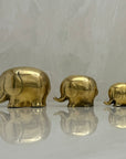 Vintage Brass Elephant Family-A Set of Three