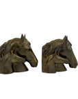 Vintage Brass Horse Head Mother and Foal Bookends-A Pair