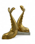 Vintage Brass Dolphin Sculptures- A Pair by Dolbi Cashier-14”