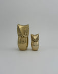 Vintage Brass Owl and Owlet-Pair