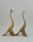 Vintage Brass MCM Peacock and Peahen- A Pair-Wedding Gift