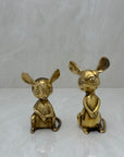 Vintage Brass Mice-A Pair