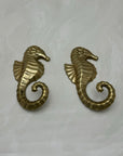 Vintage Brass Seahorse Hooks-A Pair by Hallmark