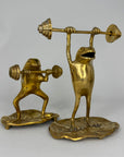 Brass Weightlifting Frogs-A Pair