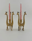 Vintage Brass Giraffe Candleholders-A Pair