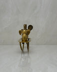 Rare Vintage Brass Figurine of Elephants Enjoying a Tennis Match on a Teeter-Totter