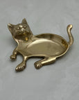 Vintage Brass Cat Shaped Ring Or Small Trinket Dish
