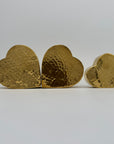 Vintage Brass Hammered Heart Shaped Vases/Planters- A Set of Three by Hosley
