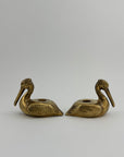 Vintage Brass Pelican Taper Candlestick Holders-A Pair