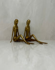 Vintage Brass Lady Bookends- A Pair By Dolbi Cashier