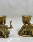 Vintage Brass Elephant Candlestick Holders-A Pair
